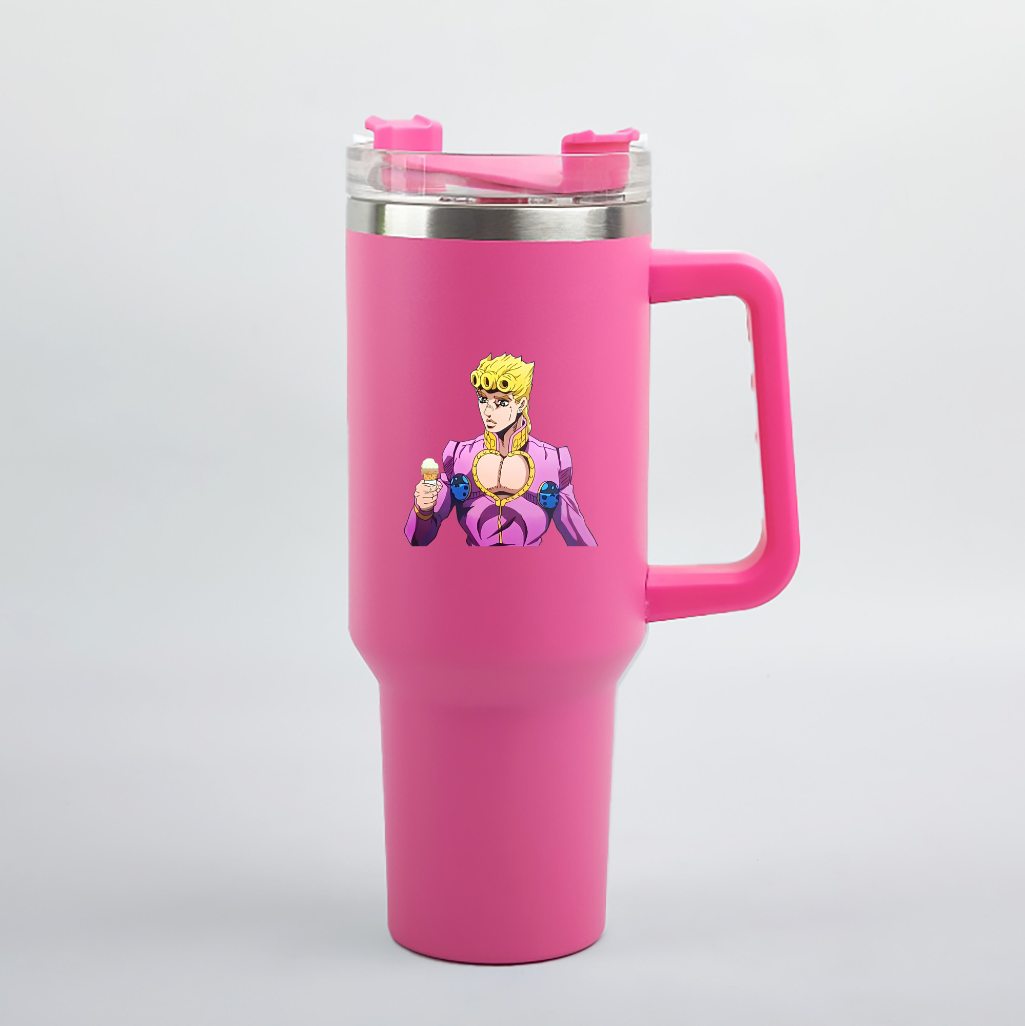 （画像用） ジョジョの奇妙な冒険 ジョルノ?ジョバァーナ JoJo's Bizarre Adventure Giorno Giovanna 1200mL車用タンブラー（カラープリント）